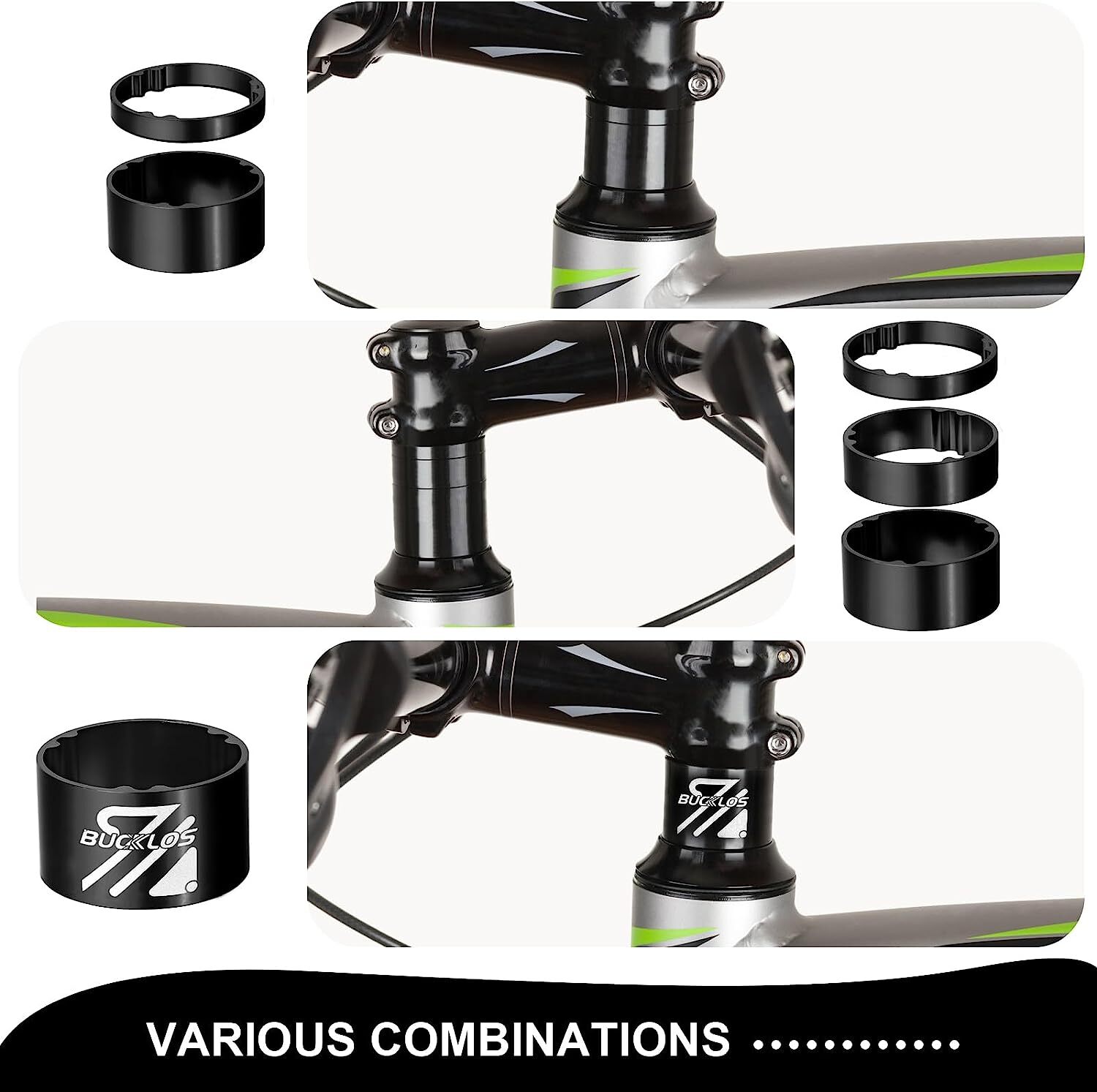 Aluminum Stem Washers Headset Spacers 1-1/8″ Threadless MTB XC Bike Headset Part