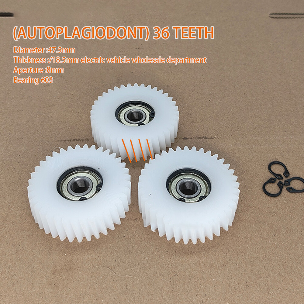 3pcs 36 Teeth 47.5×13.5mm Electric Bike Motor Nylon Planetary Gears With Bearing