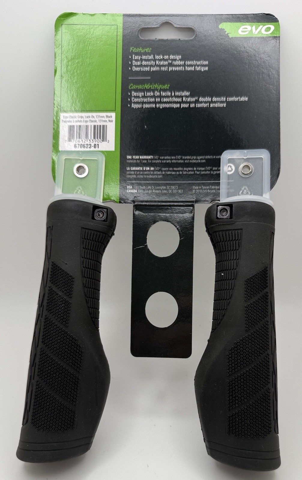 EVO – Ergo Classic Bicycle Grips – Lock-On – 131mm – Black – NEW!