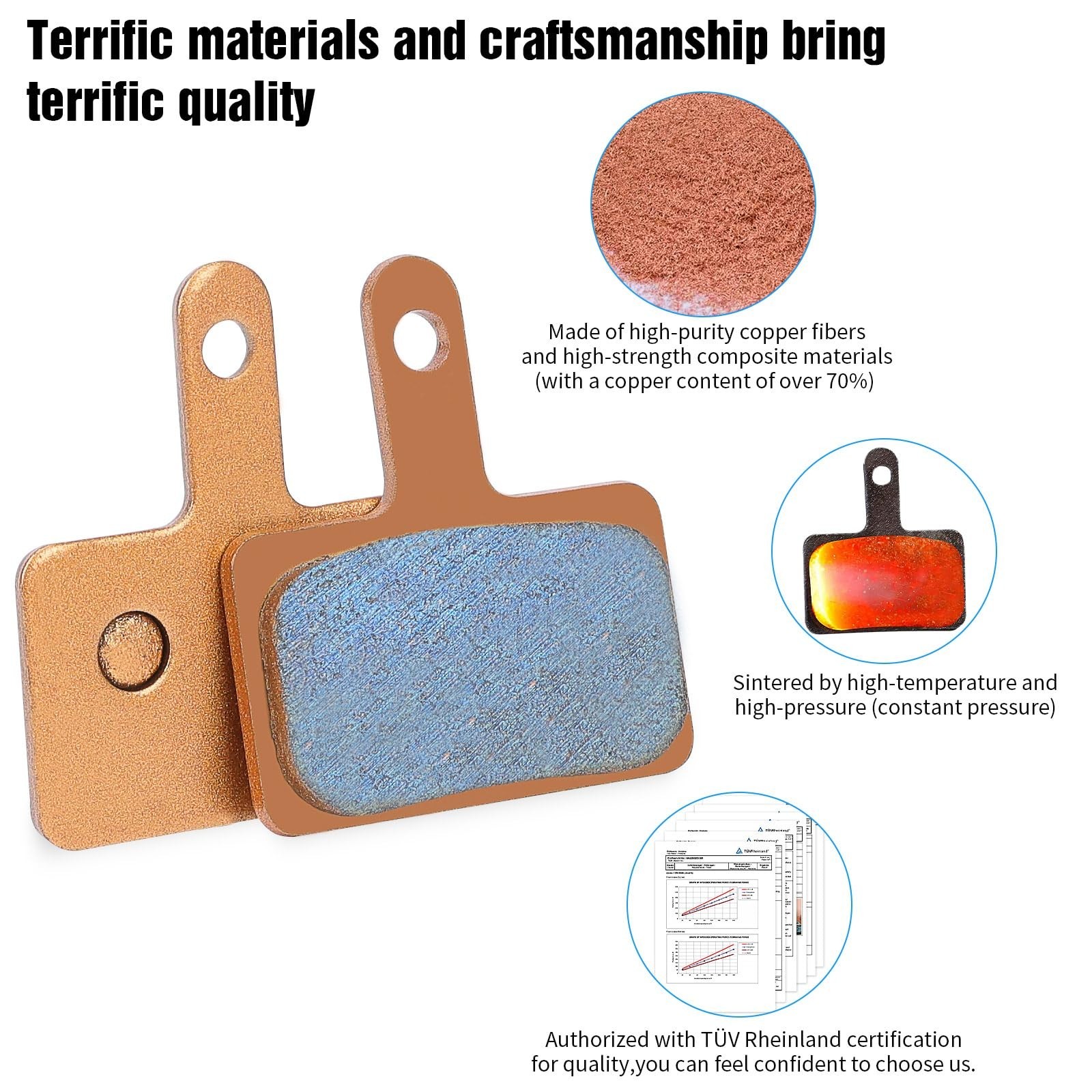 25 Pairs Sintered Metal Ebike Disc Brake Pads for Shimano Tektro MT200 M355 M446