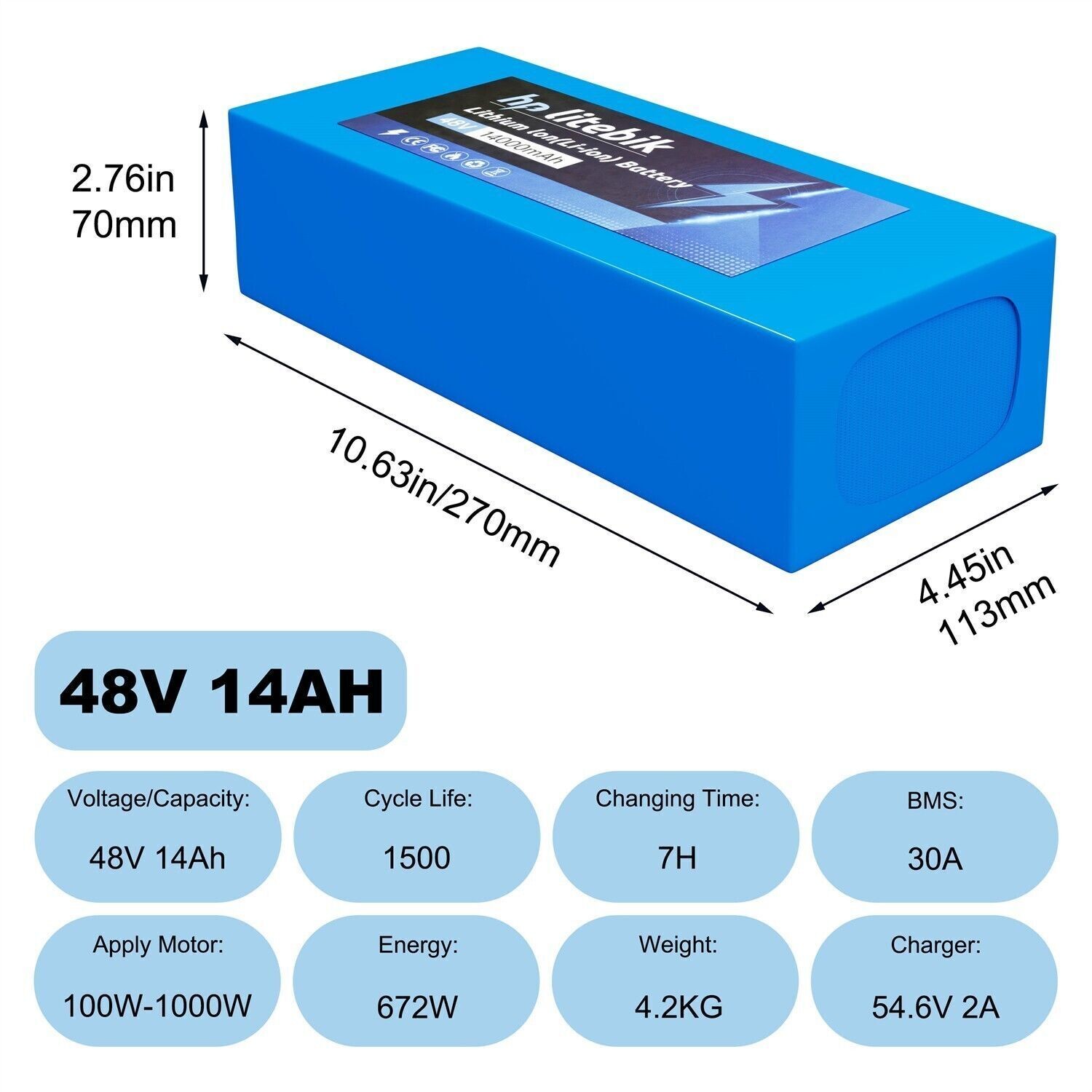 36V/48V/52V/60V/72V Lithium-ion ebike Battery 200W-3600W Scooter Electric Bike