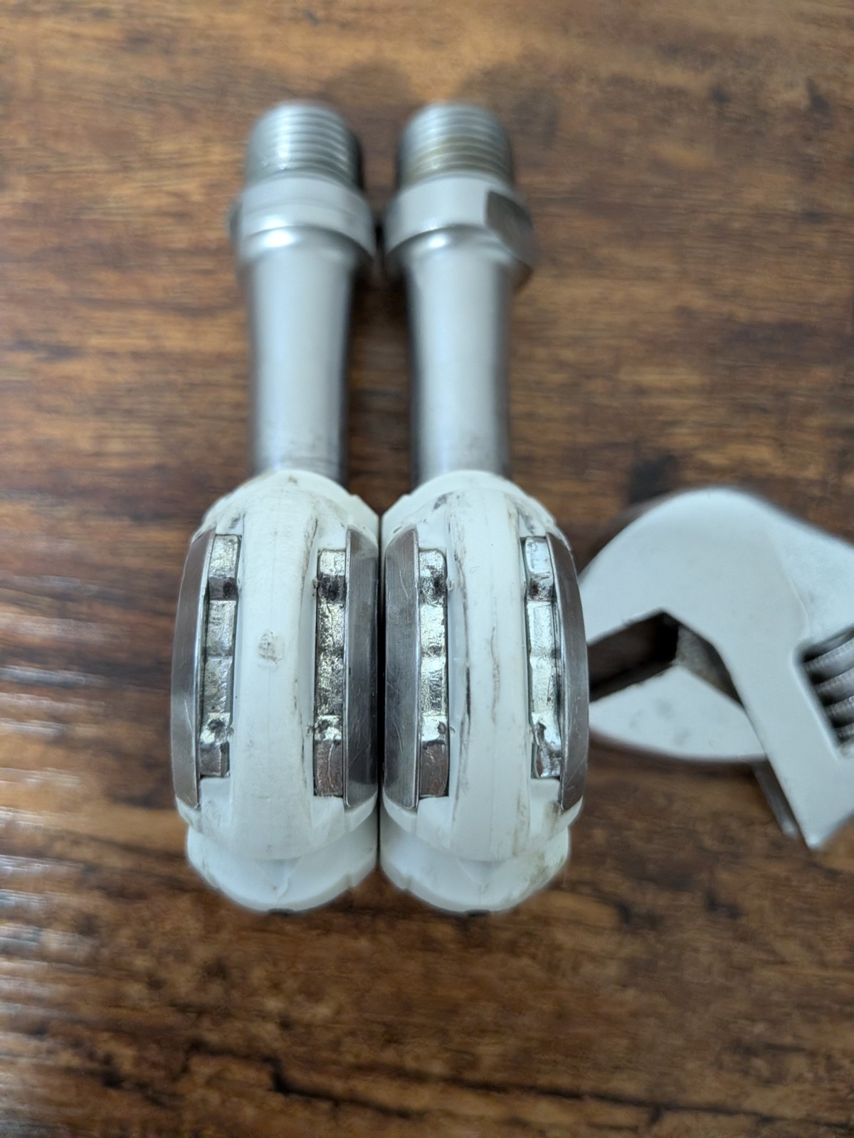 Speedplay Zero White Stainless Spindle Clipless Pedals 53mm Spindle No Cleats