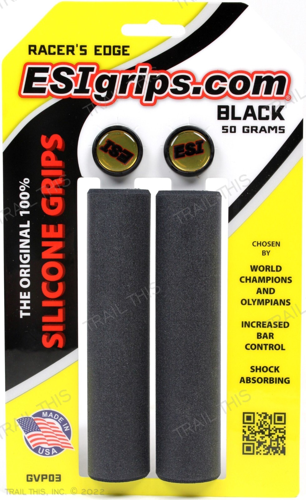 ESI Racer’s Edge 100% Silicone Thin MTB Bike Grips Racers 30mm x 130mm – Black