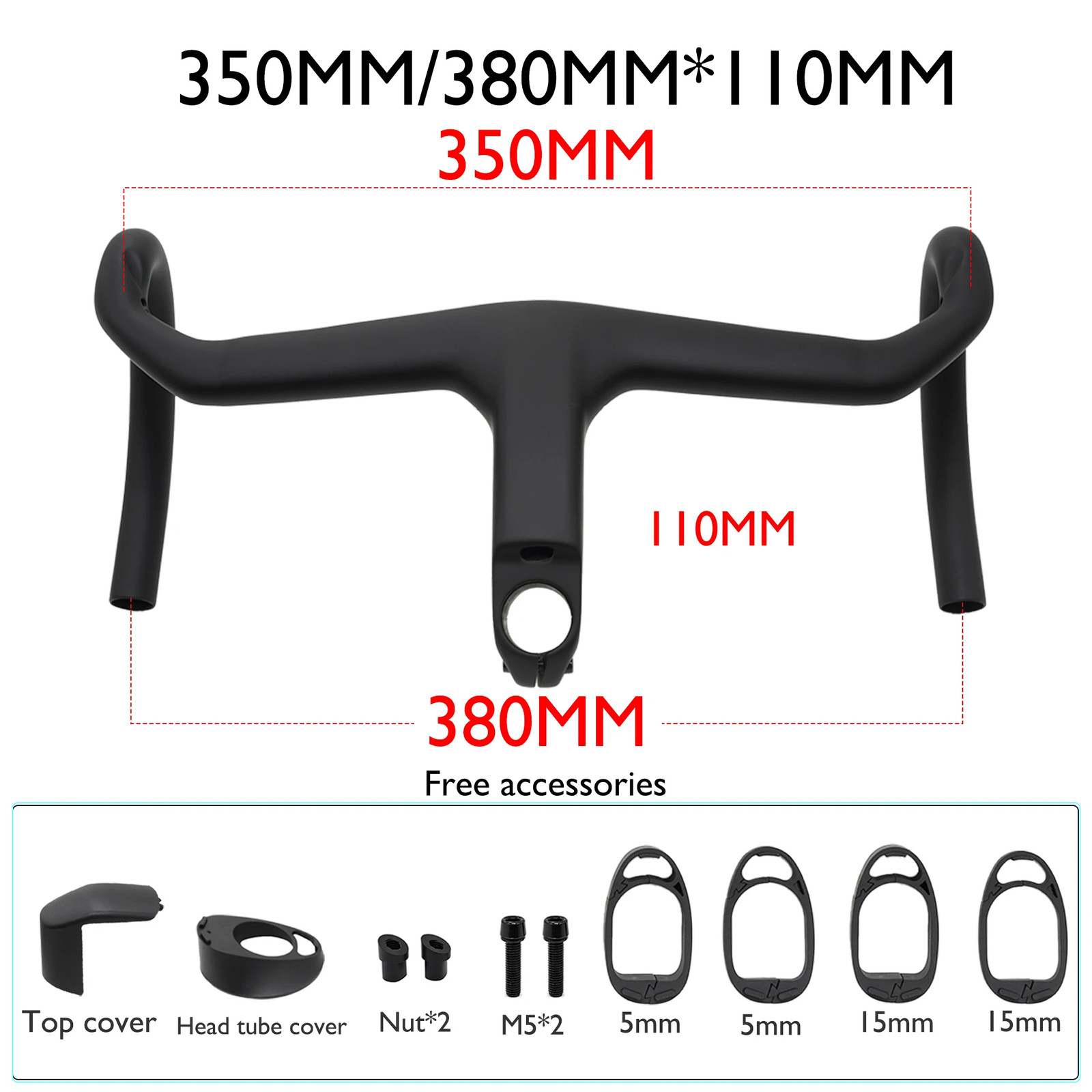 Angle -7° Carbon Aero RSL Road Integrated Handlebar, Spacer/bike Lane Grip Stem
