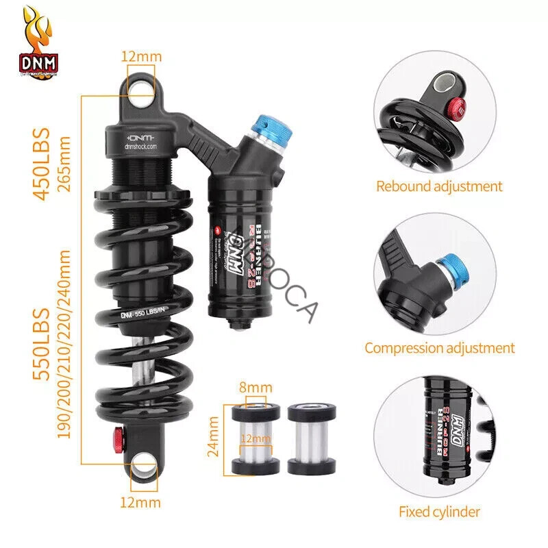 DNM RCP2S Rear Shock MTB Bicycle Coil Shock Suspension 190/220/230mm AM/DH