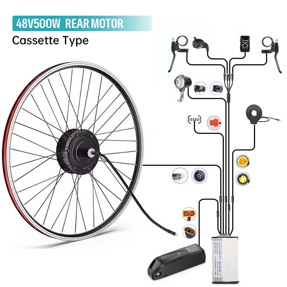 BAFANG 48V500W Rear Hub Motor 26″27.5”700C Wheel Hub Motor Ebike Conversion Kit