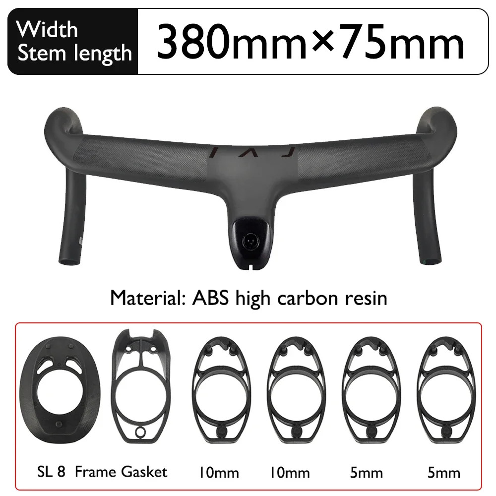 Road Bike Carbo Handlebar 6 Degree Stem Internal Cable Routing Cockpit Di2