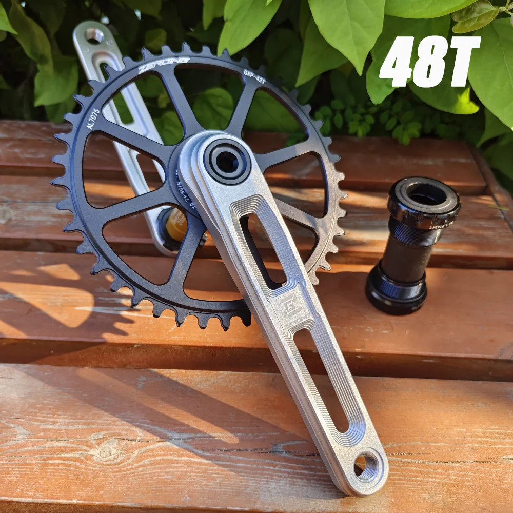 Road Bike Crankset 165/170/175mm Hollow Crank Chainring 40/42/44/46/48/50T