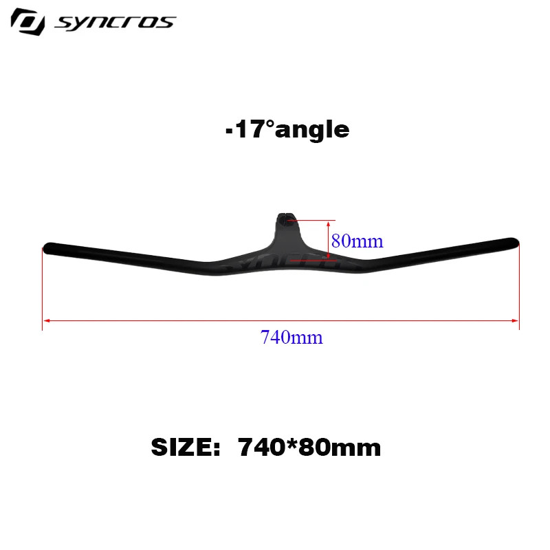 28.6mm -17Degree Carbon Integrated Cockpit Handlebar for Mountain Bike 660~800mm