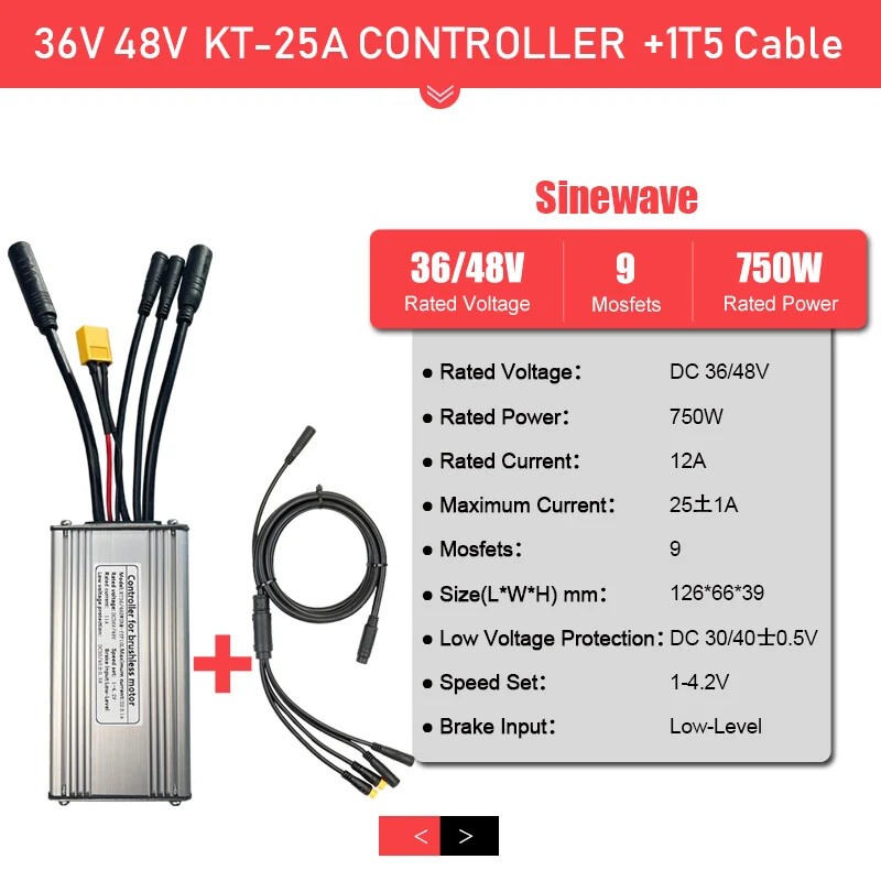 36V 250W 350W 48V 500W 750W 1000W 1500W Waterproof Brushless E-bike Controller