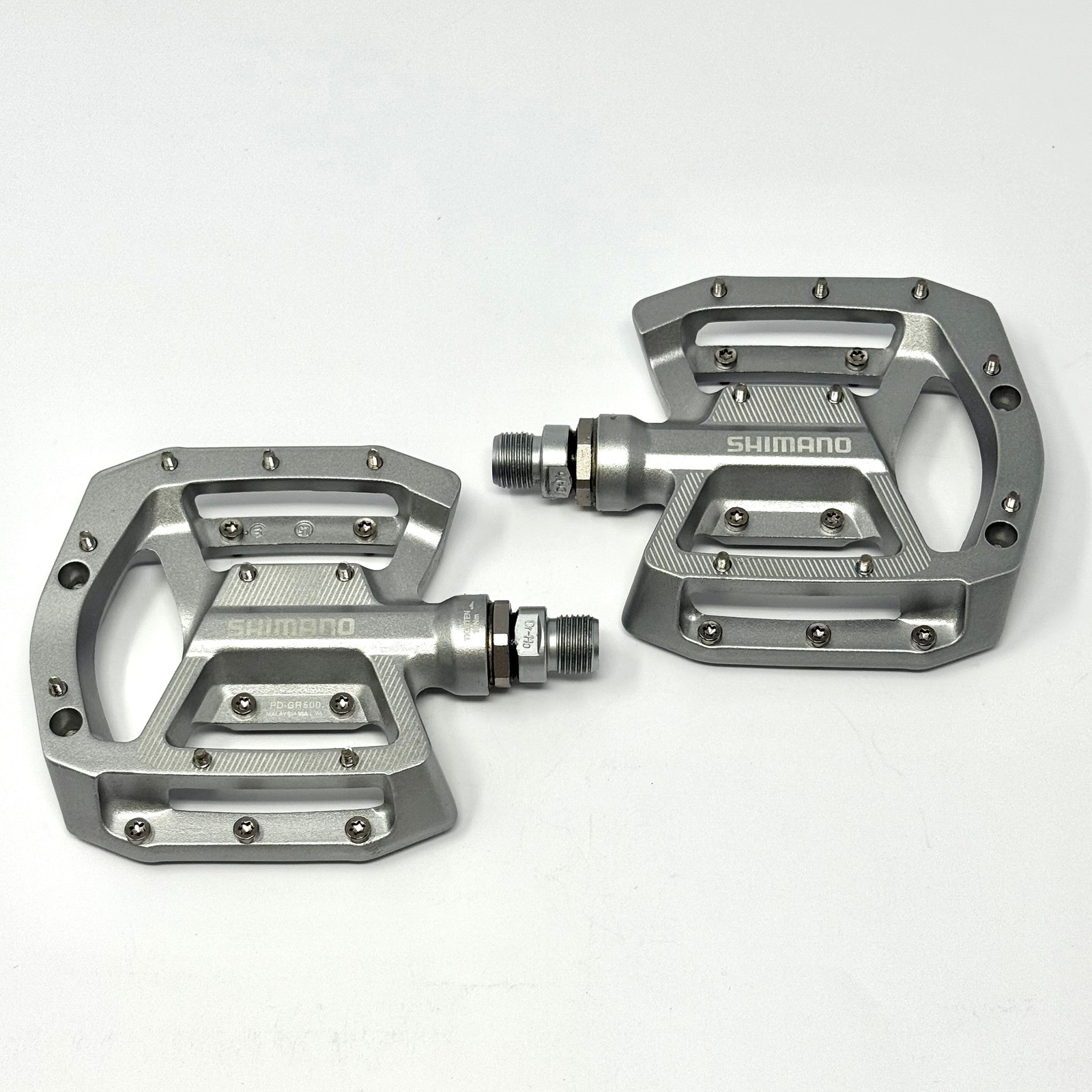 Shimano PD-GR500 Flat Platform Pedals Silver MTB Trail Enduro 9/16 Alloy Pair