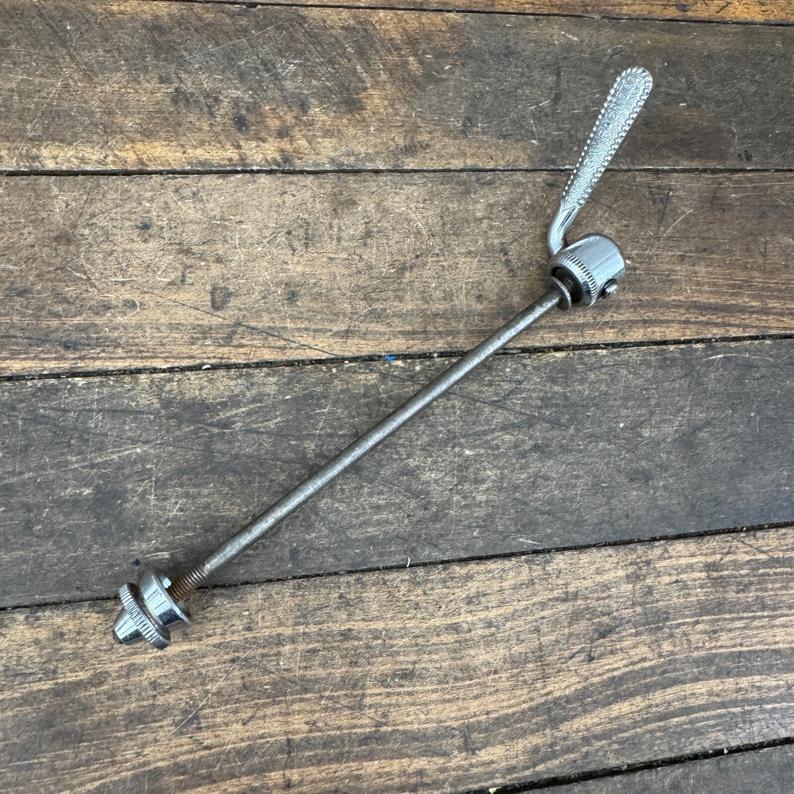 Vintage Campagnolo Skewer Rear 123 mm Flat Patent Campy Straight Block 70s