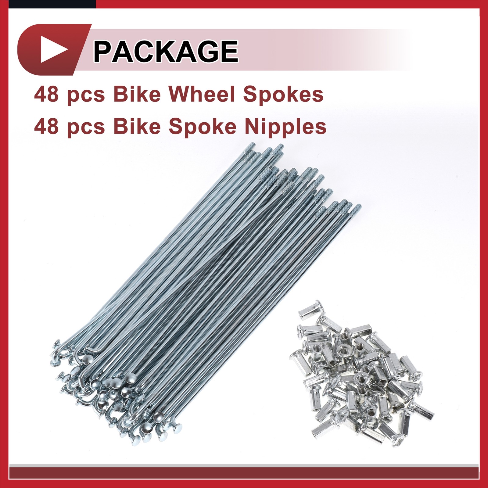 48Set 10G Bicycle Spokes 160mm Bike Wheel Spokes Carbon Steel Galvanized
