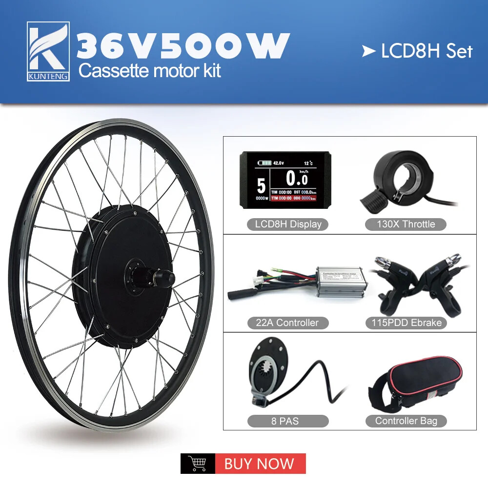 E-bike Conversion Kit 20-29Inch 700C 36V 48V 500W Rear Cassette Hub Motor Wheel
