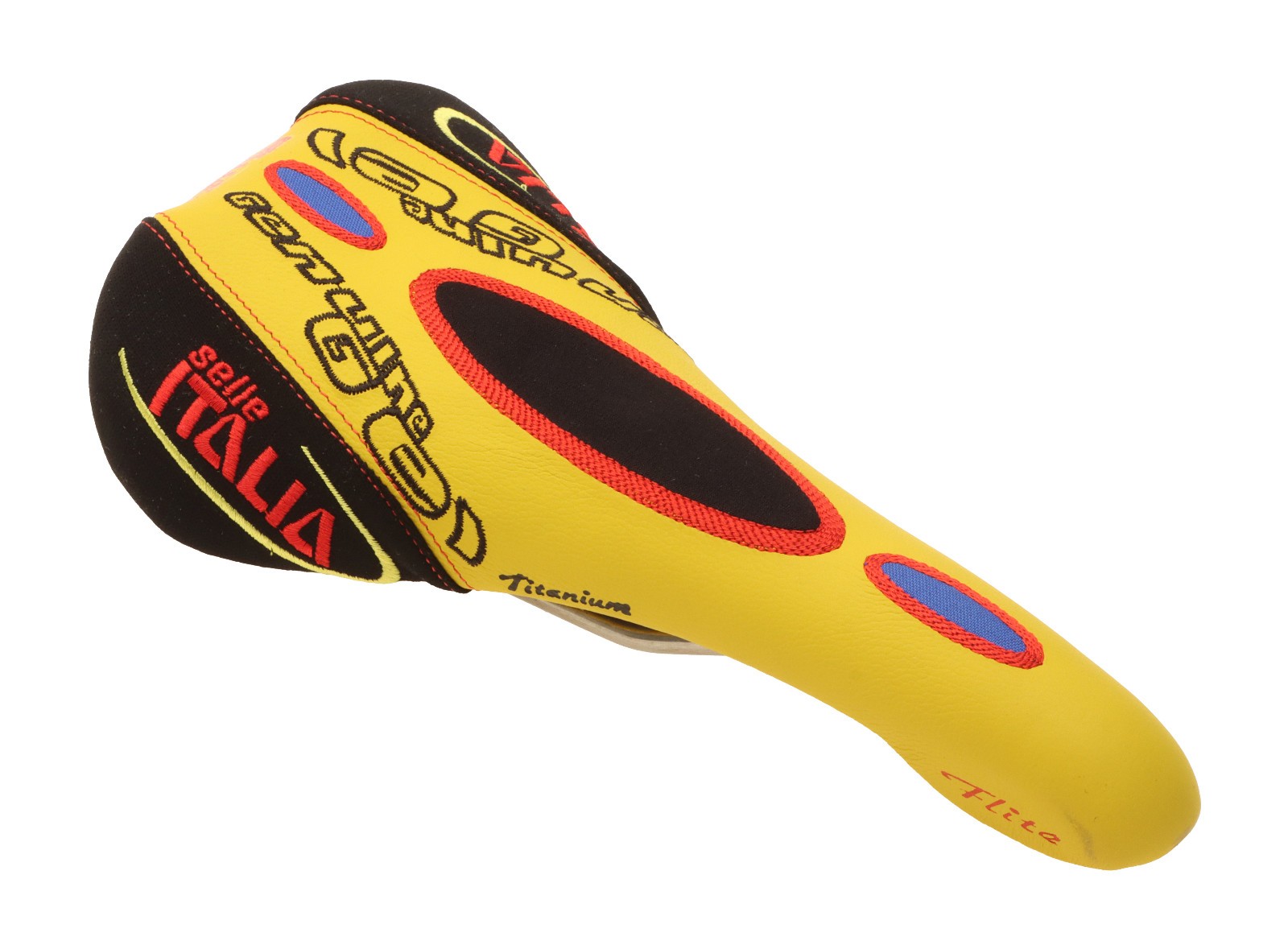 Selle Italia Flite Saddle Ti Rails Genuine Gel Yellow Leather NEW NOS *Shelfwear