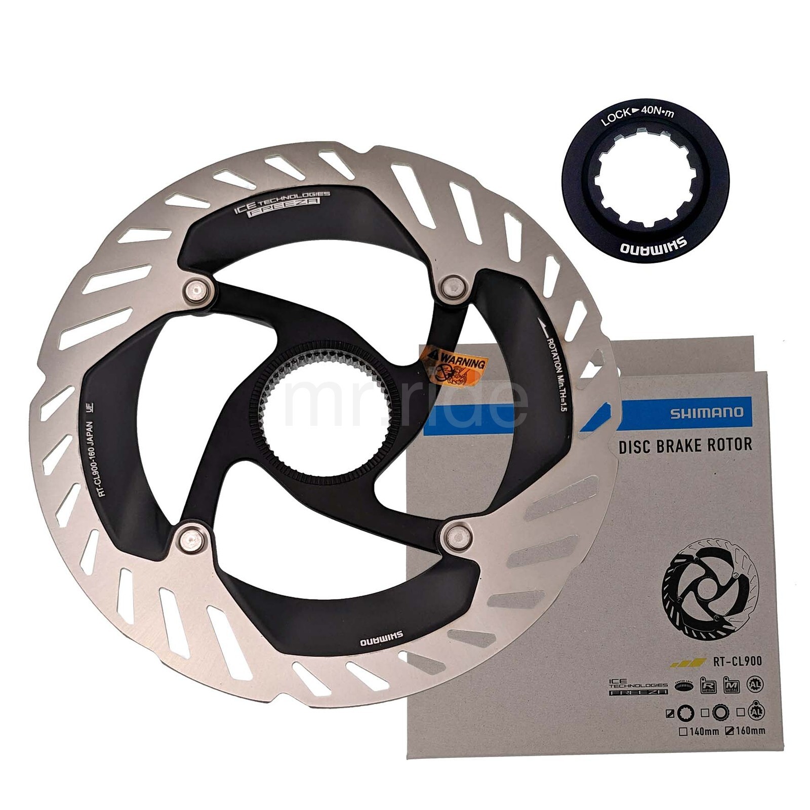 2x Shimano DURA-ACE RT-CL900 Center Lock Bike Disc Rotor 160+140mm,w/Lockring