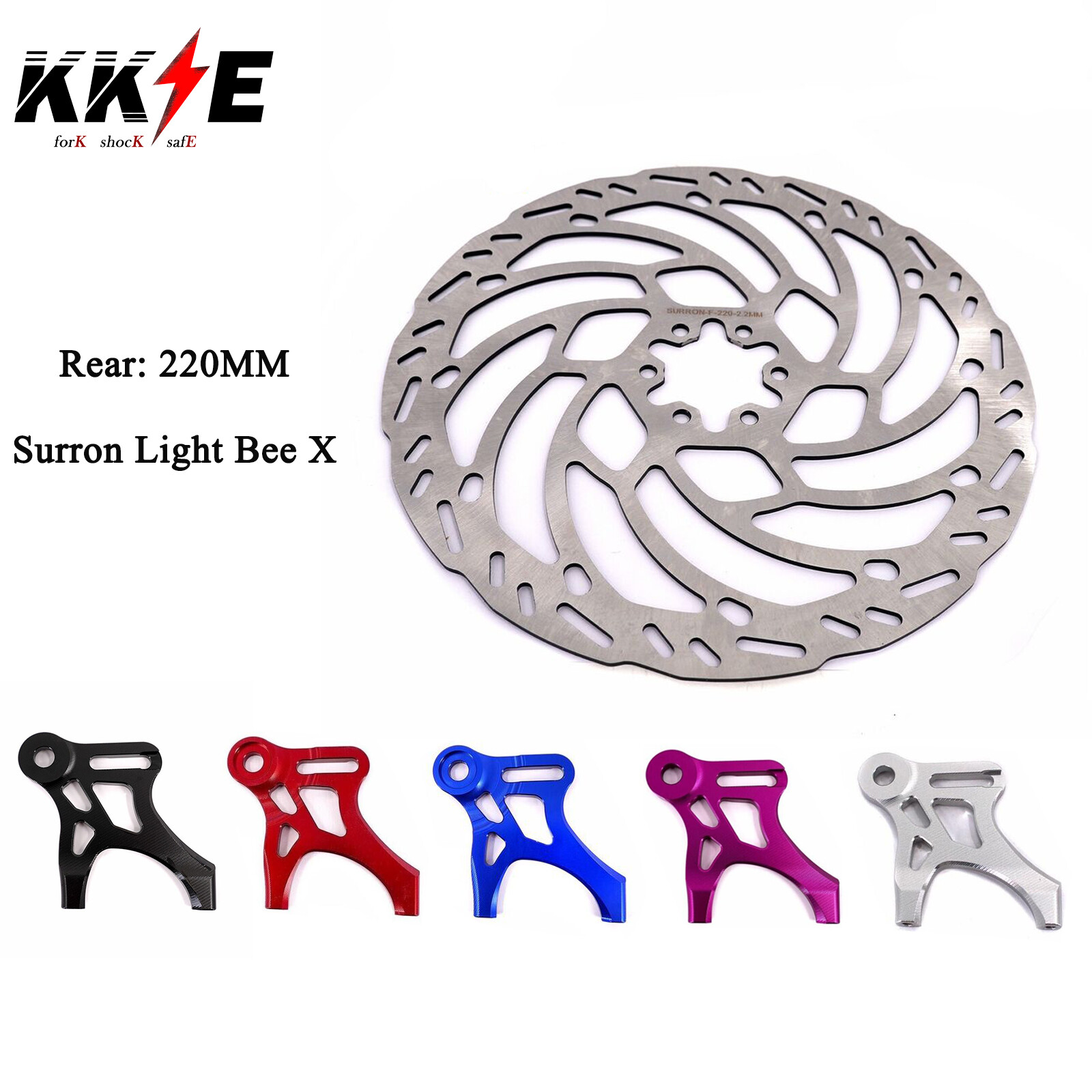 KKE Oversized 220MM Rear Brake Disc Rotor for E-Ride Pro-ss Surron LBX