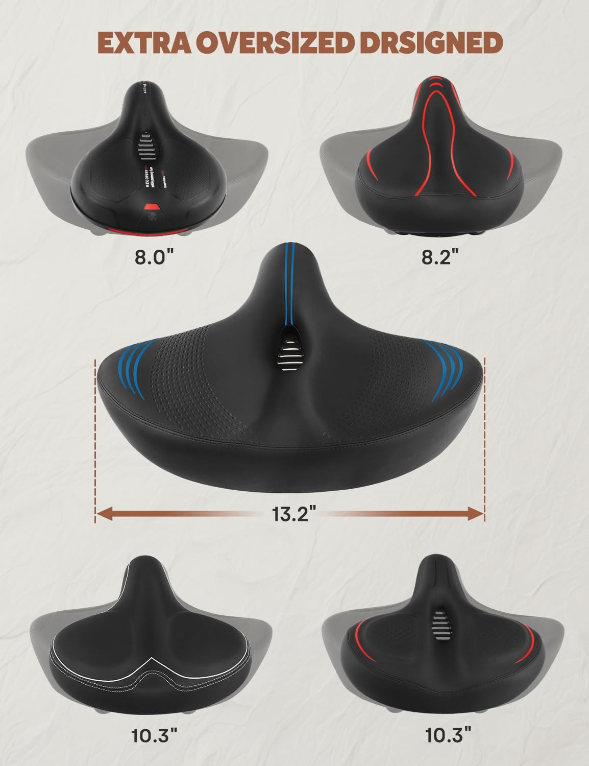 Oversized Bike Seat Cushion for Peloton Bike & Bike+, Comfort Bicycle Seat Re…