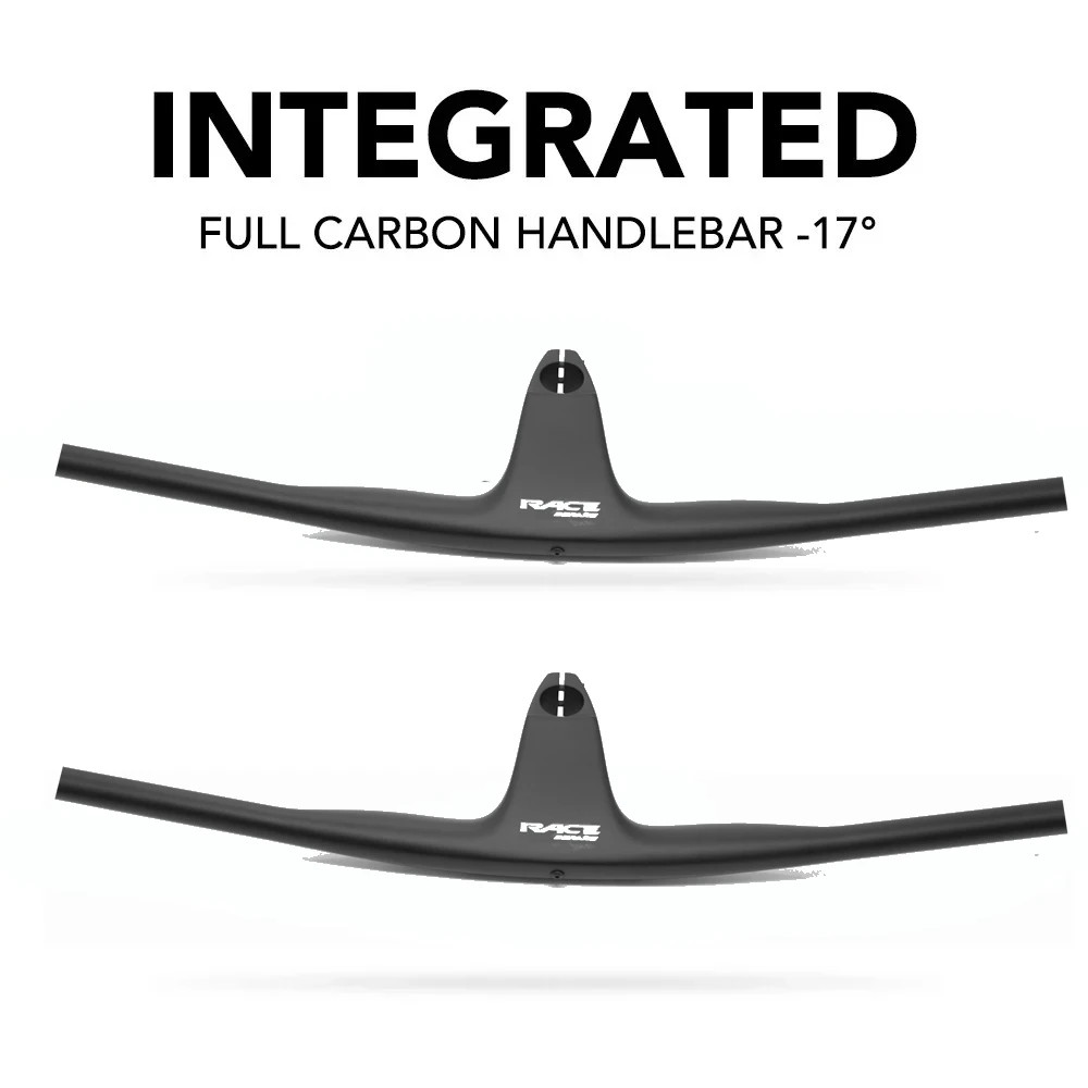 Carbon Fiber Integrated MTB Handlebar -17 Degree Internal Cable 50mm-90mm Stem