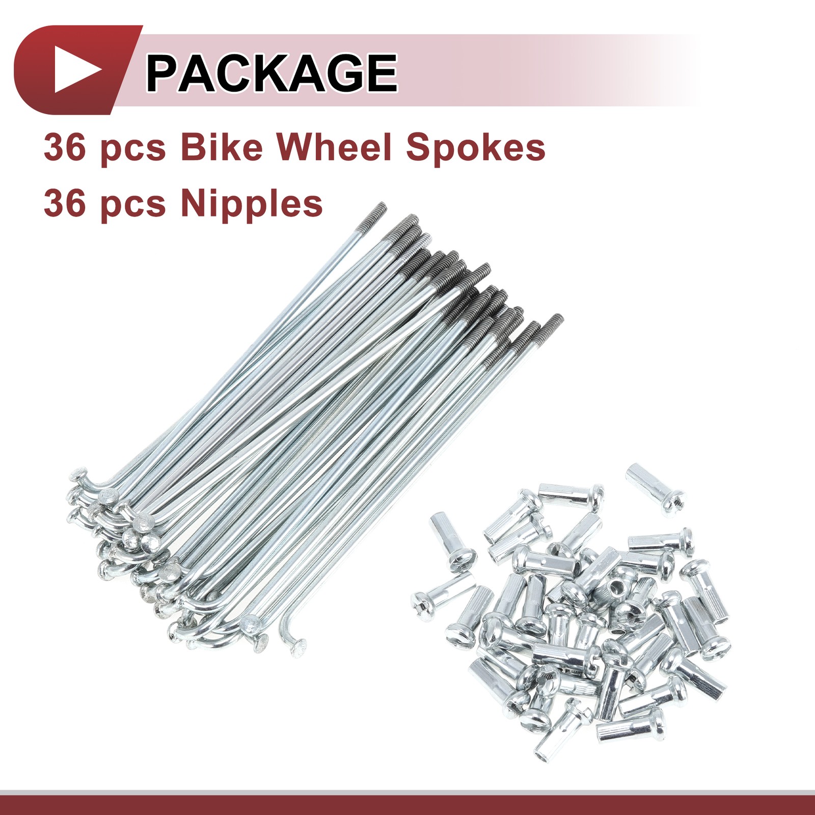 36 Set 13G Bicycle Spokes 89mm Bike Wheel Spokes Galvanized Carbon Steel
