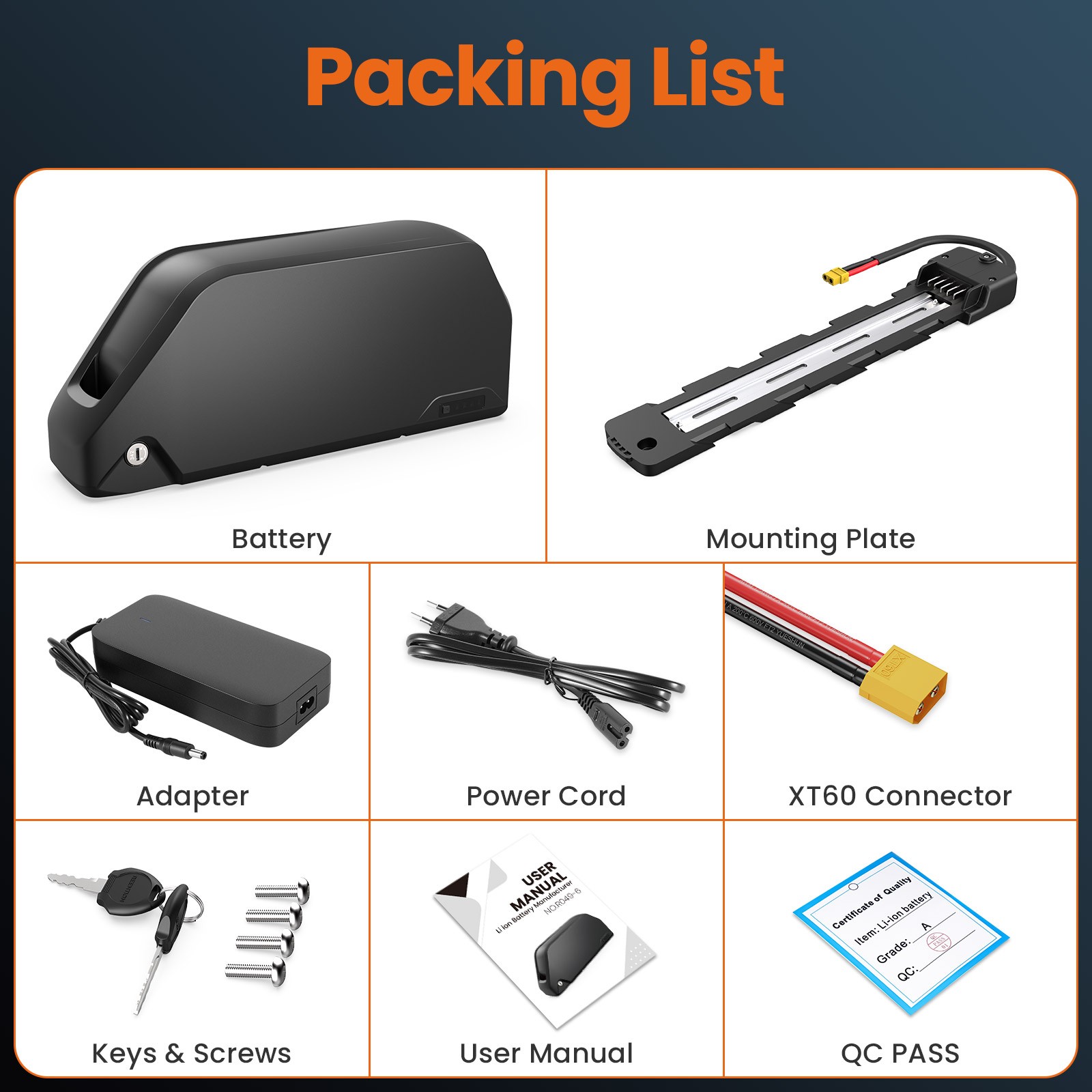 UPP ebike battery 60V 52V 48V 25Ah 20Ah Lithium Pack LG Cells for 0-2000W Motor
