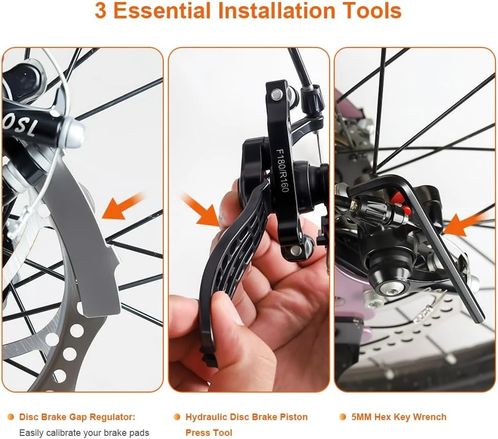 4 Pairs MTB Disc Brake Pads Resin & Semi-Metallic Quiet W/ Install Kit E-Bike US