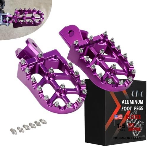 Dirt Bike Pegs,Motorcycle Foot Pegs MX Foot Pedals Rests CNC for Light purple
