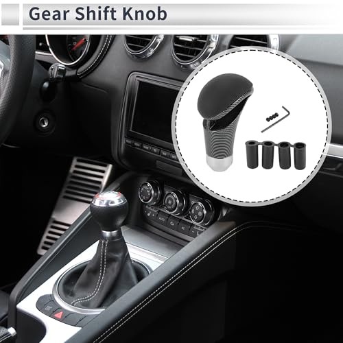 Car Gear Shift Knob Universal Faux Leather Stick Shifter Lever Knob for Black
