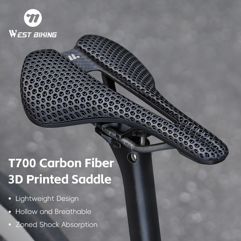 WEST BIKING 3D Printed Nylon Bicycle Saddle Hollow Racing Bike Seat Cushion