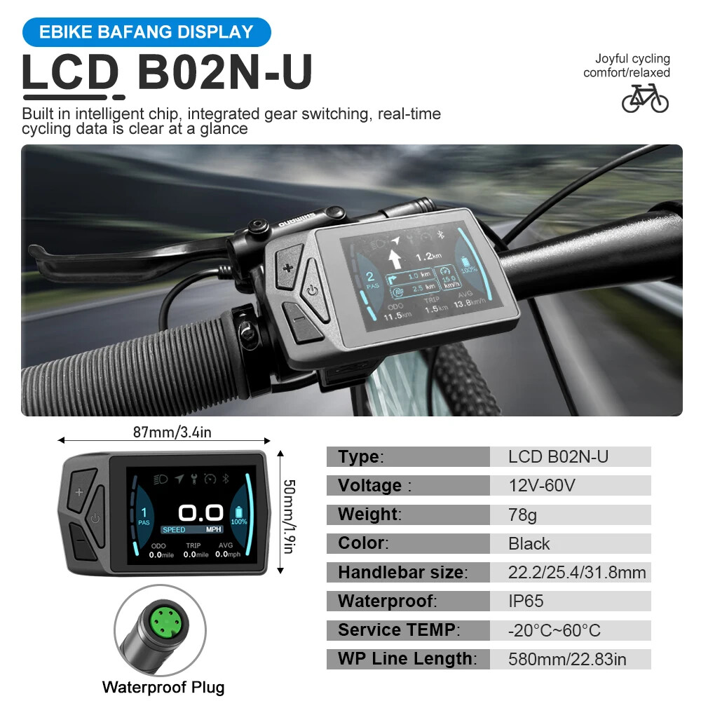 Ebike Intelligent LCD Screen Waterproof 5 Pin OLED Display for Mid Drive Motor