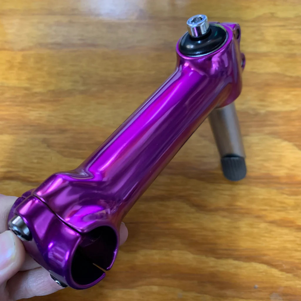 BICYCLE HANDLE BAR STEM FITS OLD SCHOOL MOUNTAIN BIKE 1990S PURPLE 21.1 NOS