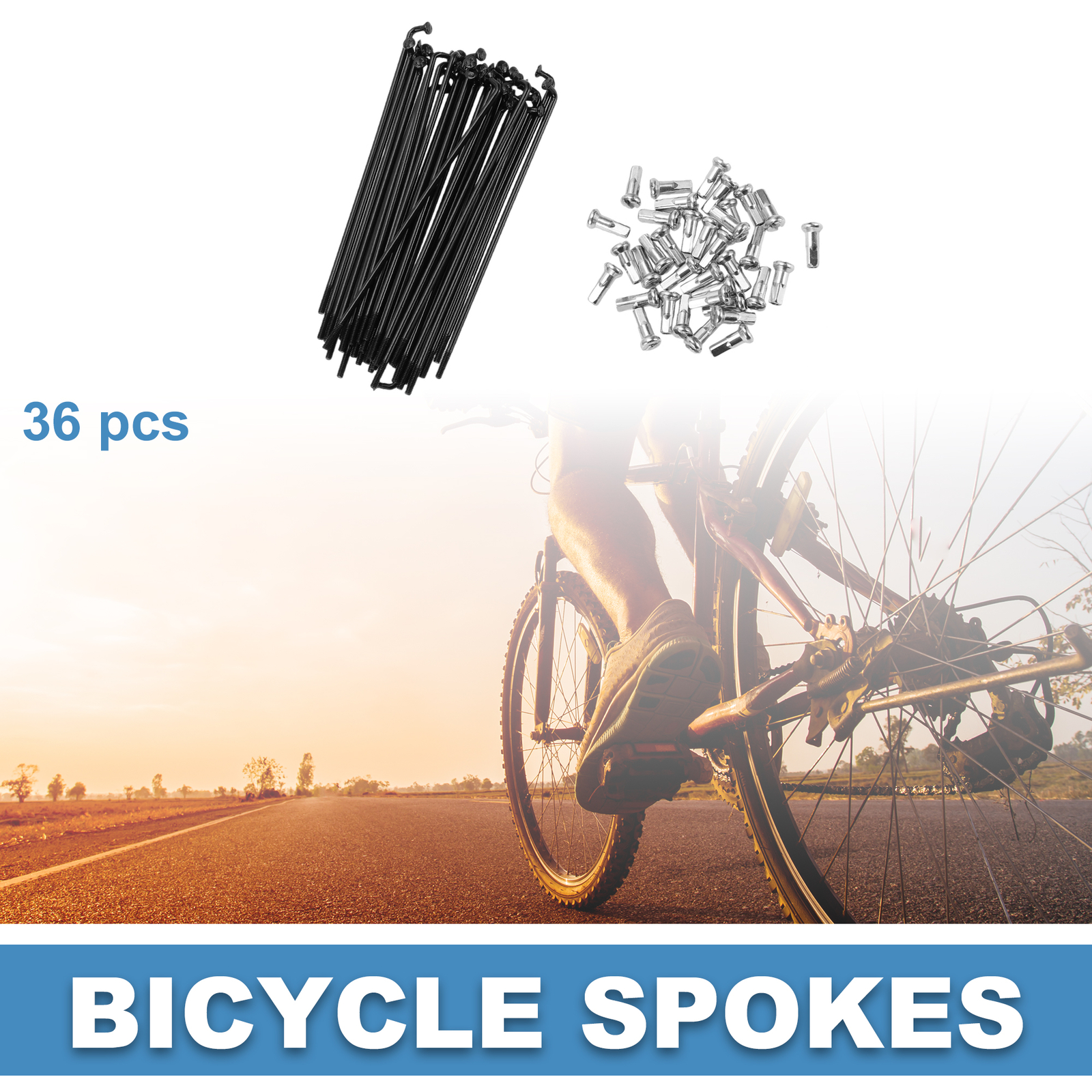Bike Bicycle Spokes 14G 97MM Mountain Bike Spokes steel Black 36Pcs