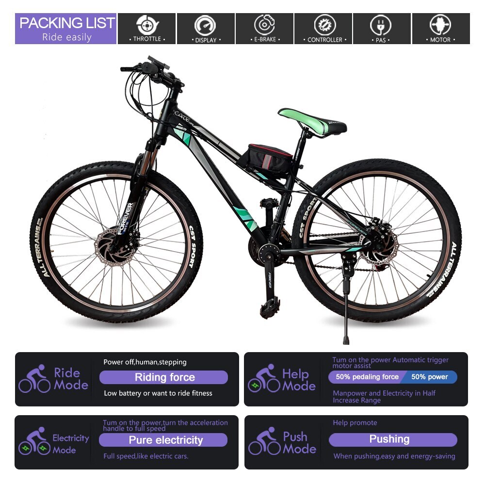 Snow Electric Bike 36V 48V 500W Front Rear Brushless Motor for 20 26inch 4.0Tire