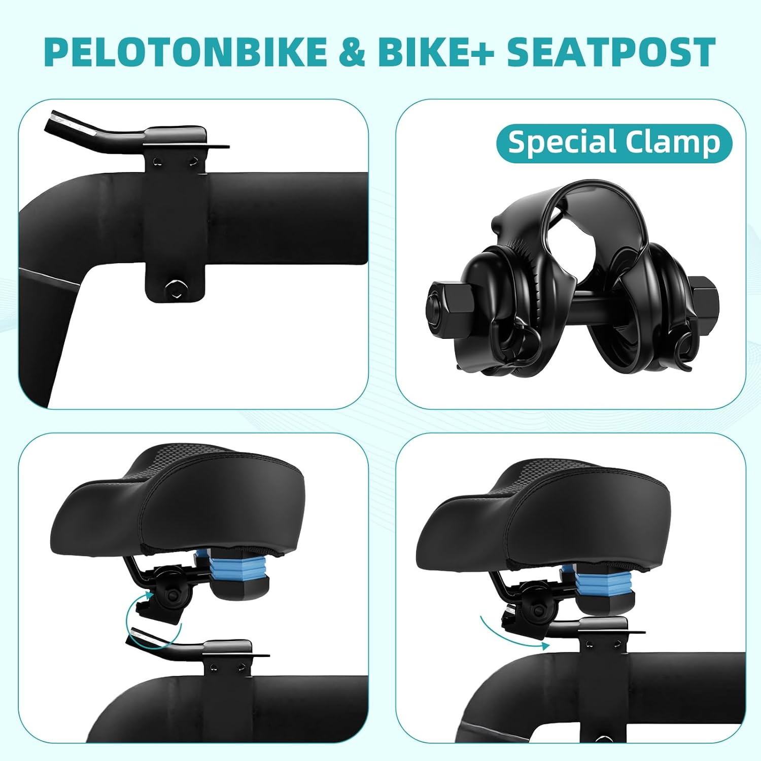 Extra Wide Noseless Bike Seat Cushion for Men Women Memory Foam Filling Large Bi