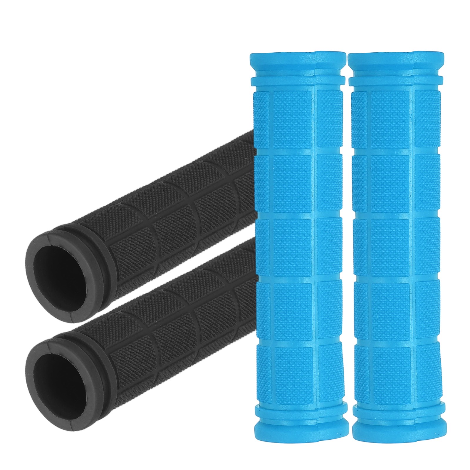 Soft Rubber Handlebar Grips Bicycle Handlebar Grips 5.3in 2Pair Black/Light Blue
