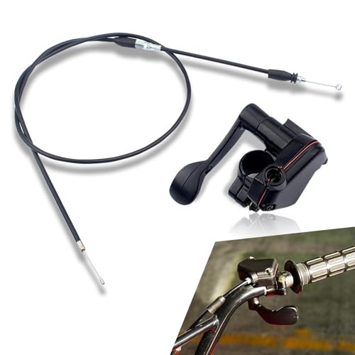 1 PC Motorcycle Thumb Controller Throttle Cable, 46.5″ Metal Durable Throttle