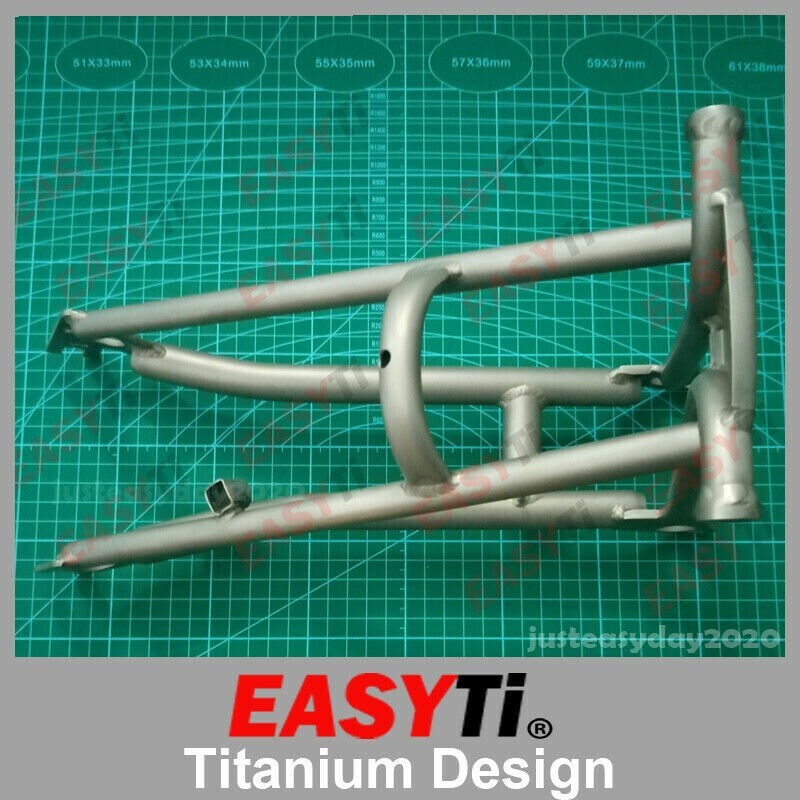 EasyTi/Titanium Rear Frame and Front Fork (Original Matte )for Brompton Bike