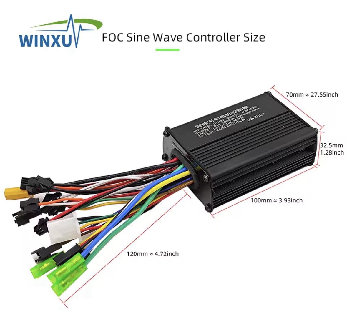 Universal Controller E-bike E Scooter 500W 25A Controller, 36V/48V Throttle