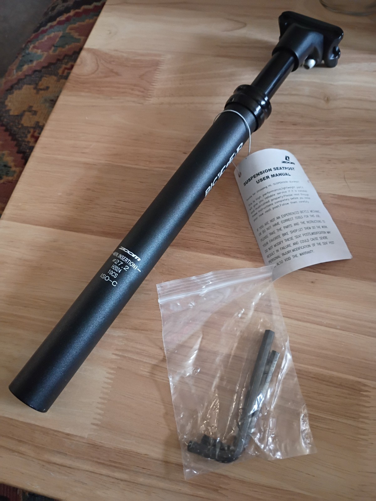 Zoom Suspension Seatpost Min. Insertion 27.2 H2024 10CS ISO-C Black Metal NEW