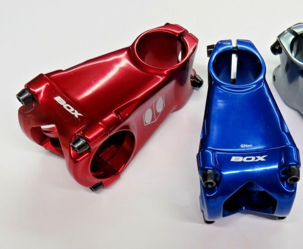 Box One Cusp 1 1/8 in Stem MTB ATB 35 Clamp 45 55 65 mm Black Red Blue Gun Metal