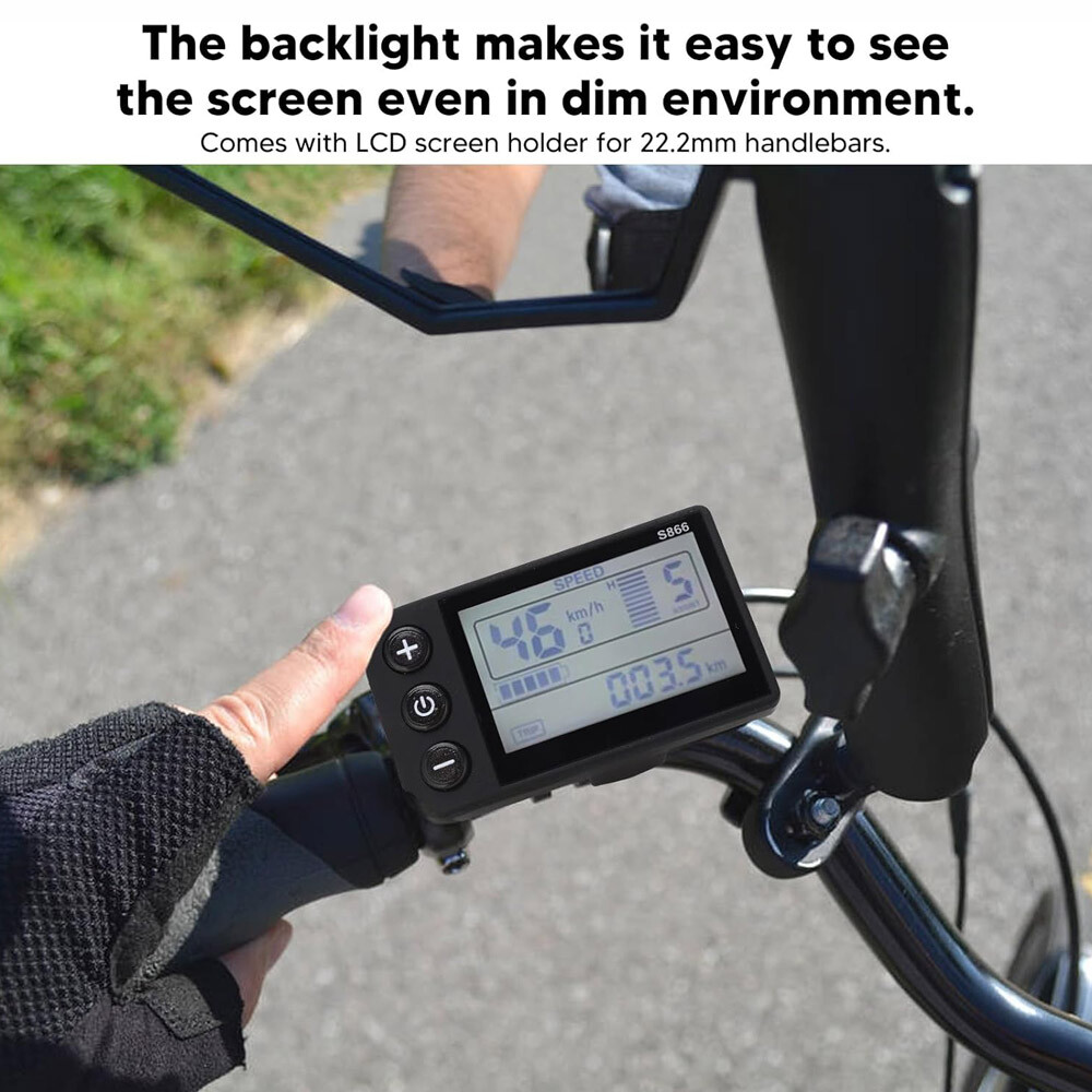 For E-bike Lcd Display 24V/36V/48V Mini E-Bicycle Electric Bike Speed Meter 2024