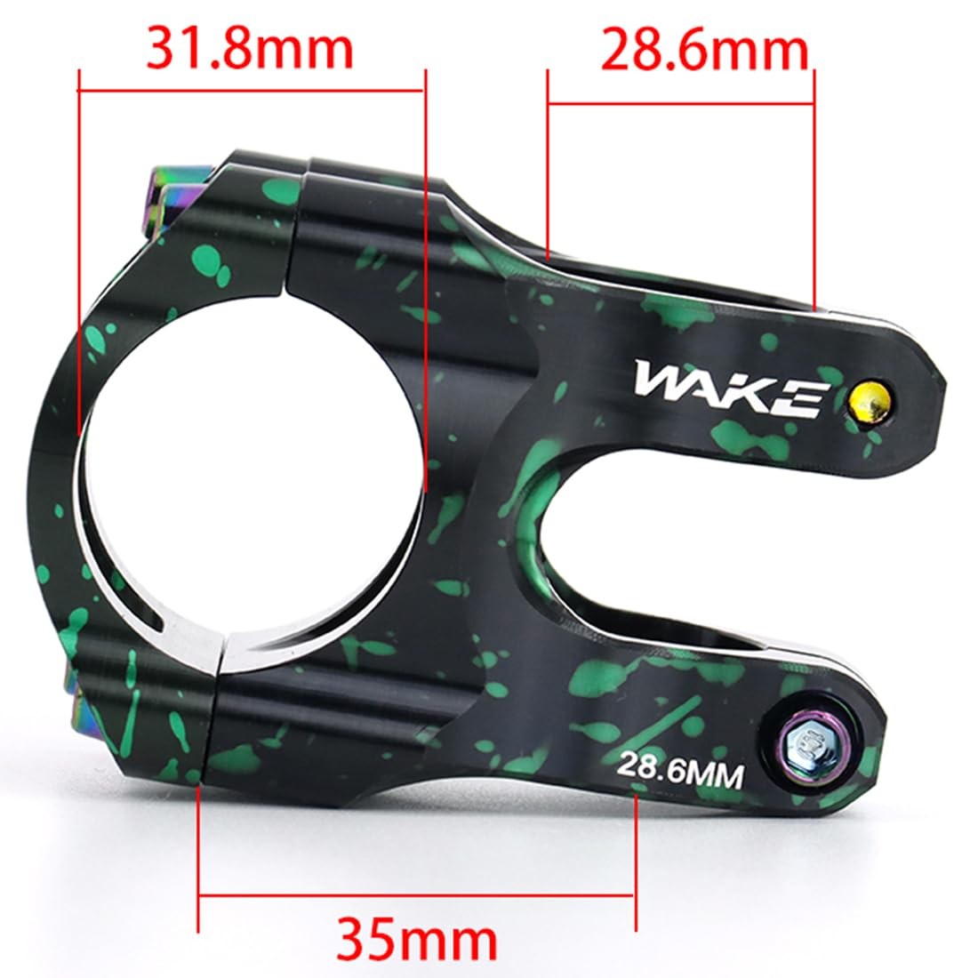 Bike Stem 31.8 Stem 35mm Mountain Bike Stem 0 Degree Black Green 31.8*35mm