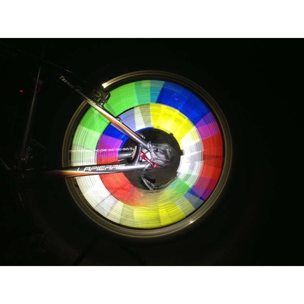 Night Riding Bike Spoke Reflectors 8cm ABS Strips 12 Pack Color Assorted