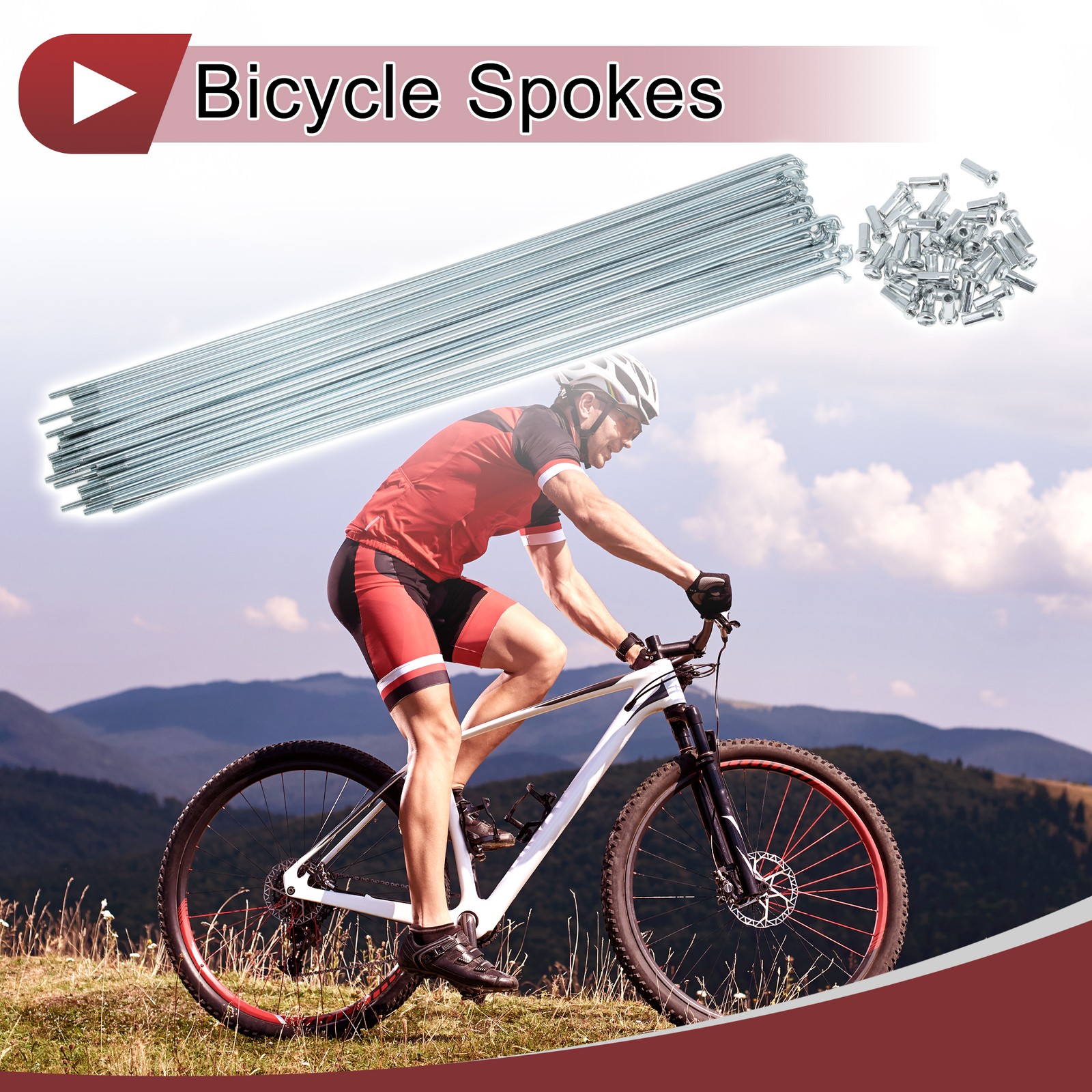 36 Set 13G Bicycle Spokes 305mm Bike Wheel Spokes Galvanized Carbon Steel