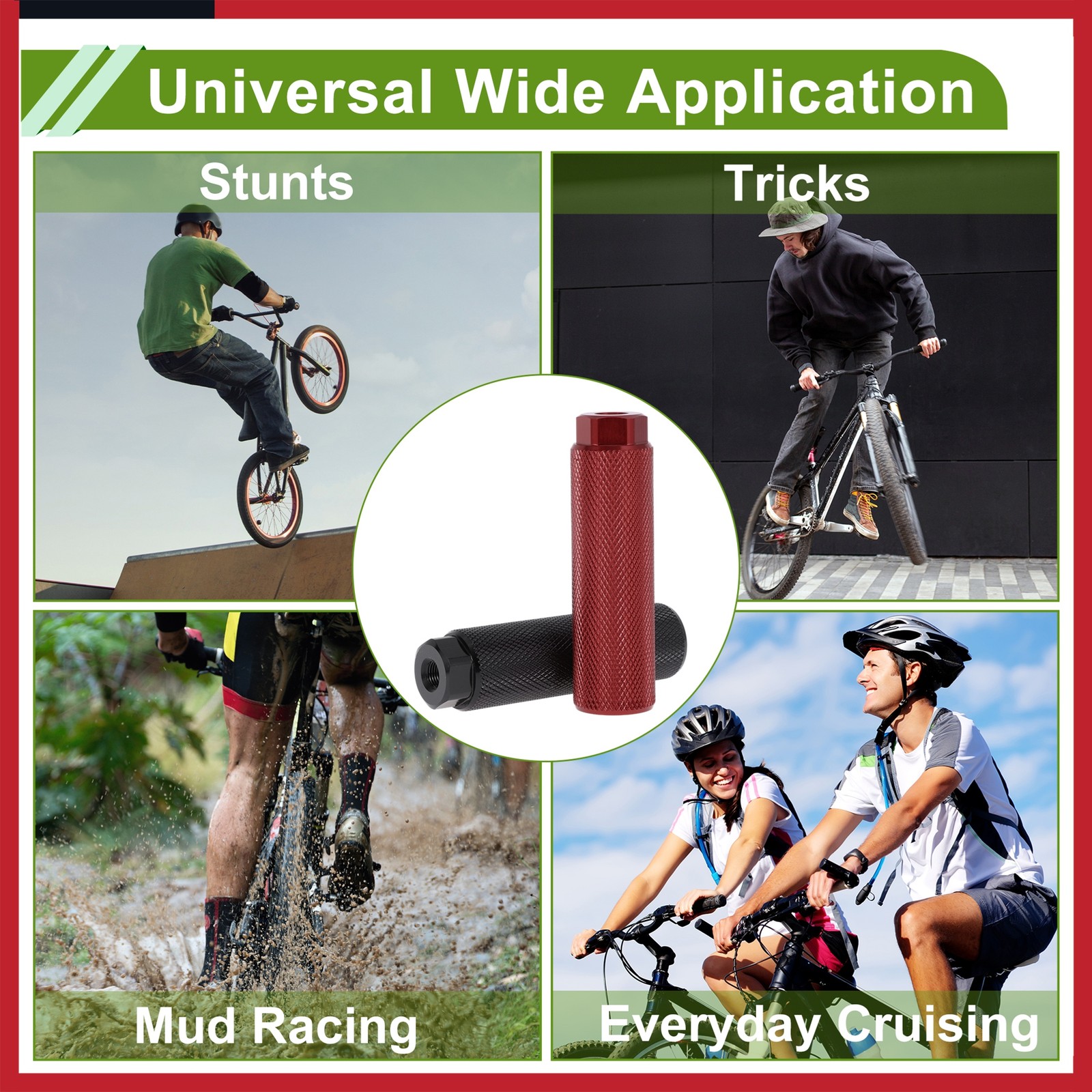 4 Pcs Bike Pegs 100mm Bicycle Backseats Stands Cycling Foot Pegs