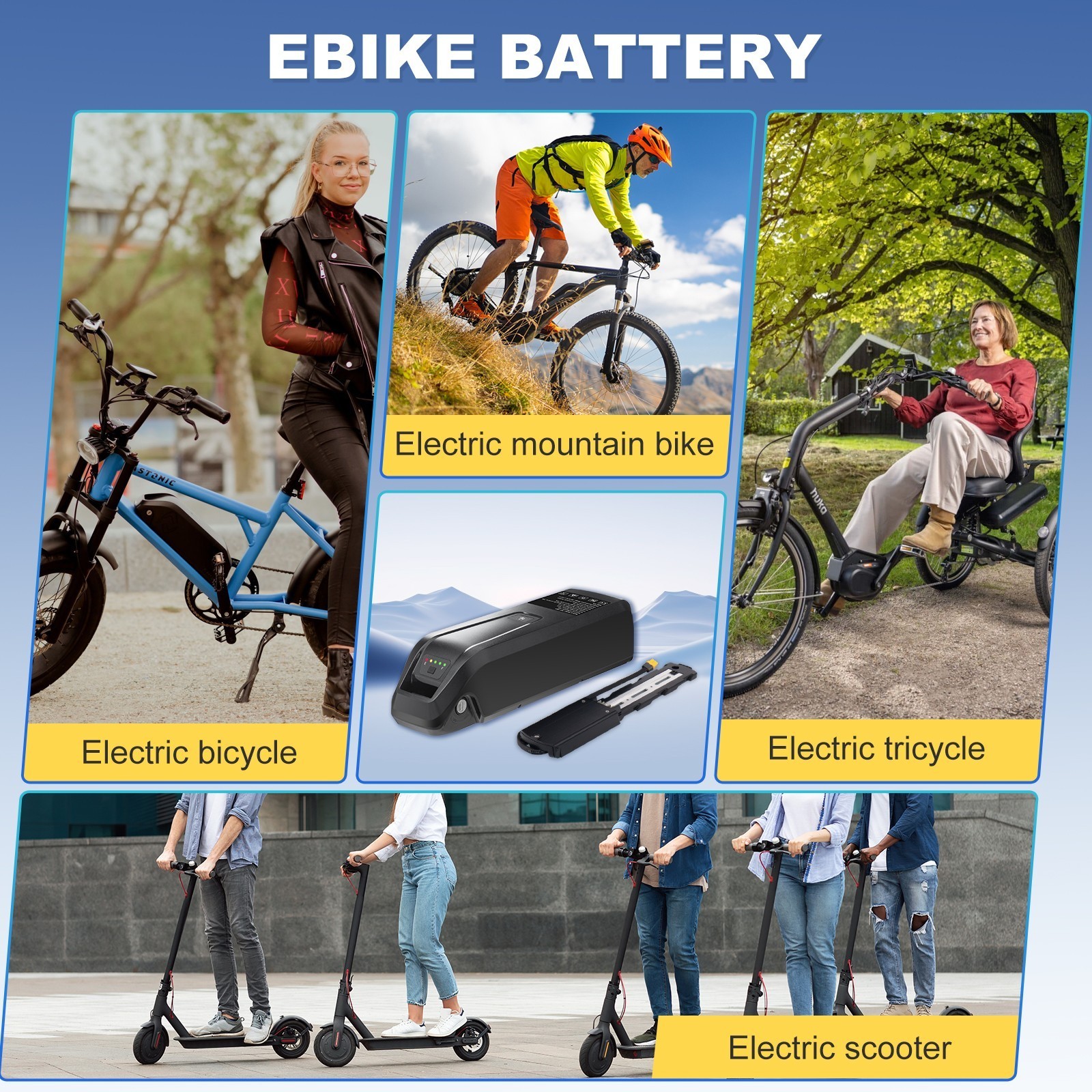 Hailong 48V 10Ah/15Ah Battery For 200W-1000W Lithium Electric Bicycle Motor