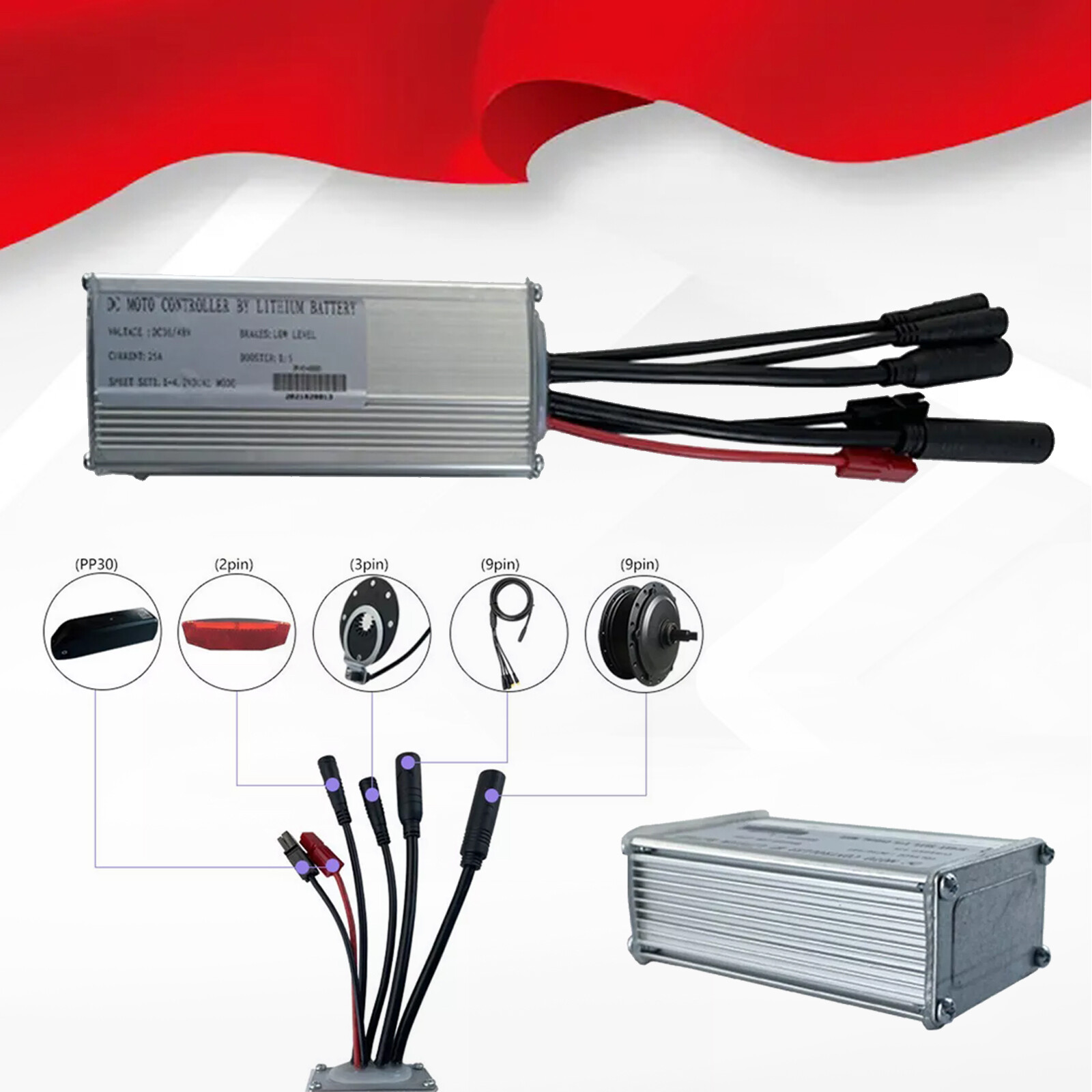 36V/48V 25A Ebike Controller 500W 750W Brushless Motor For Electric Bike Bicycle