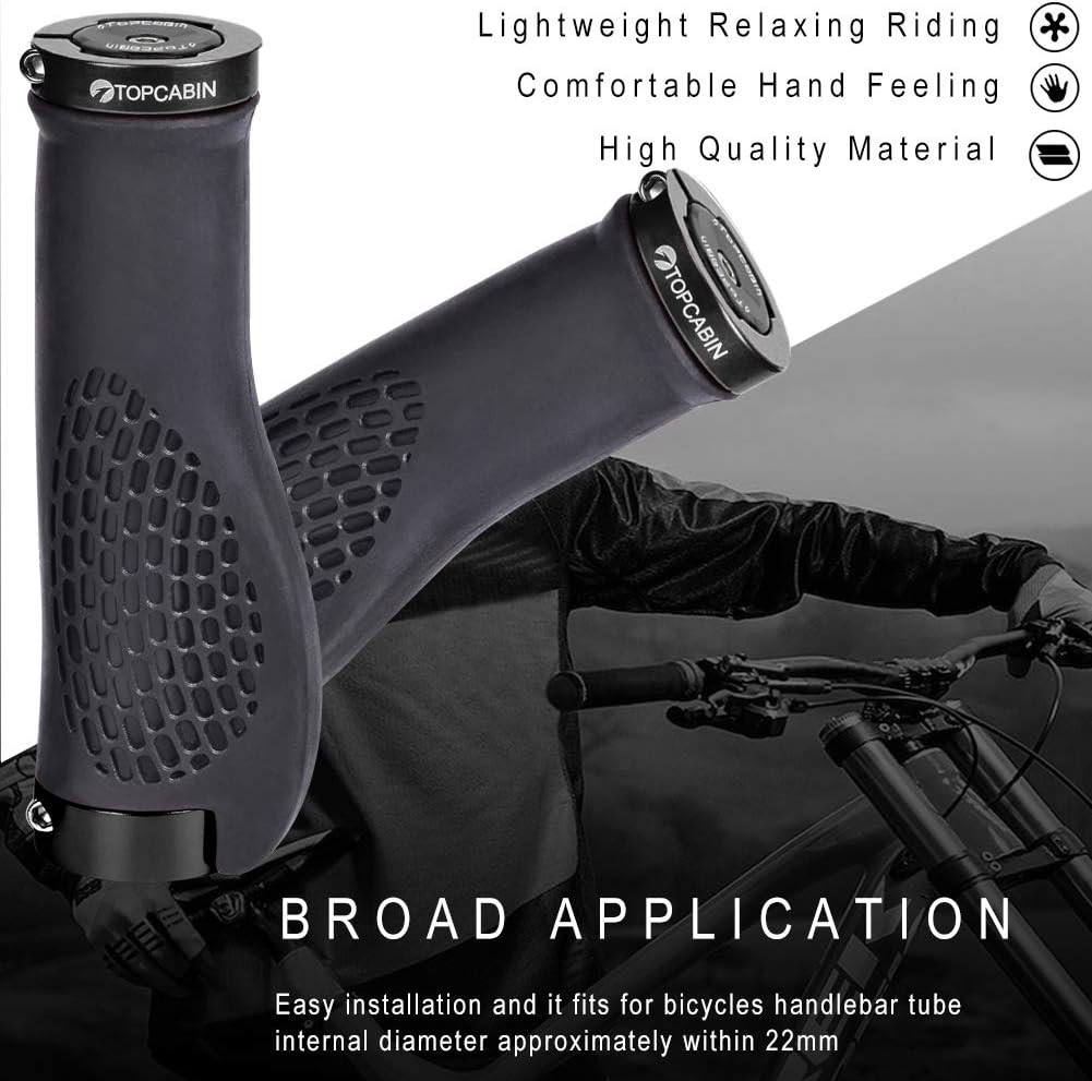 Ergonomic Bike Grips – Widen Holding Rubber Grips with Aluminum LockGrips for…