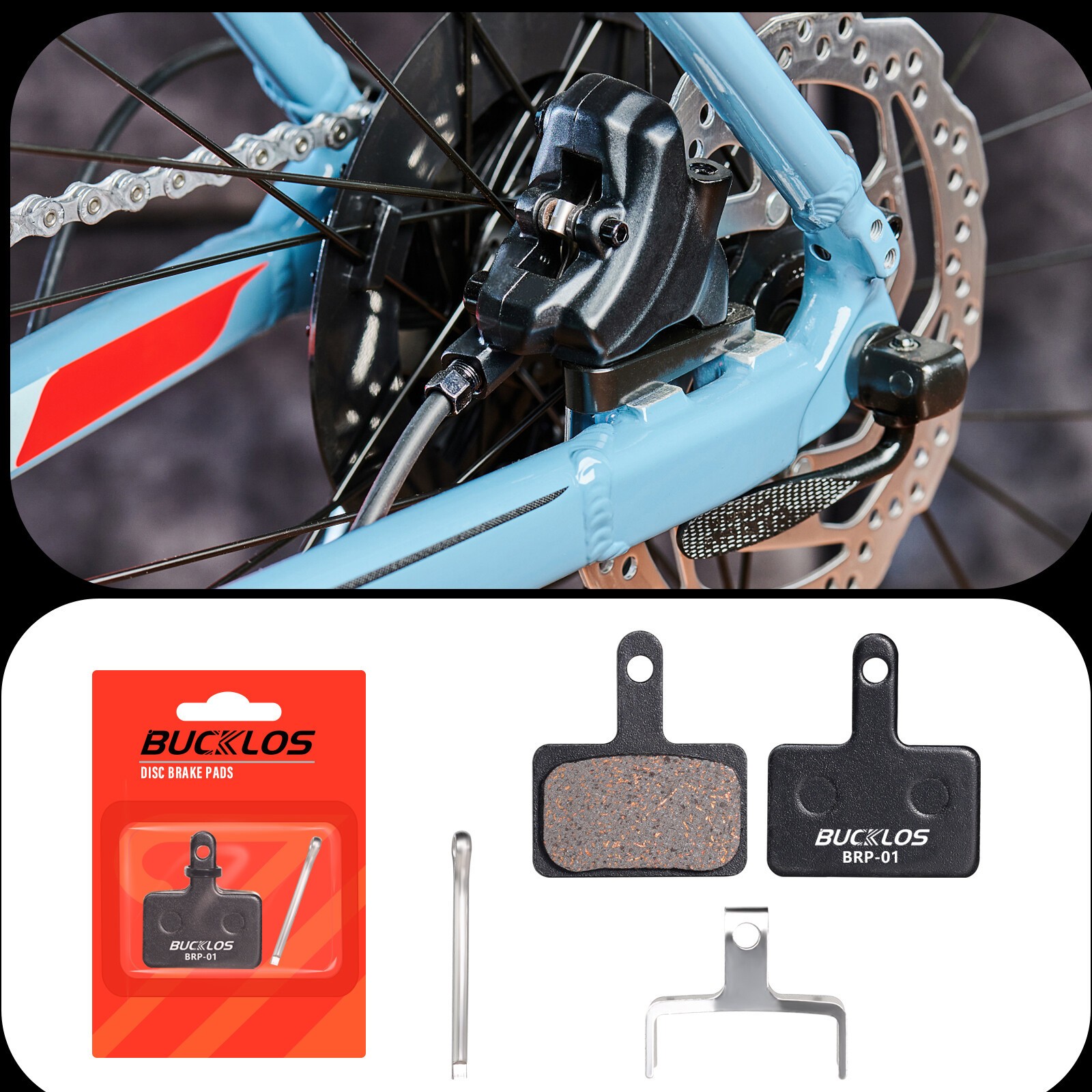 Brake Pad MTB Hydraulic Brake Semi-Metallic Disc Pad for SHIMANO MT200 B01S B05S