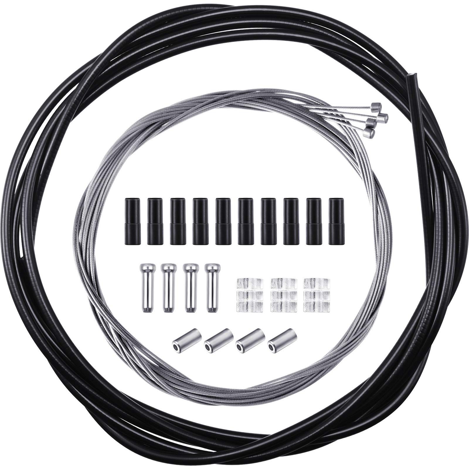 Boao 4 Pack Bike Gear Cable for Bicycles 4 mm diameter, 200 cm length, Black